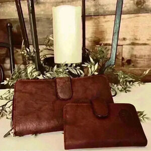 Burton Brown Leather Wallet Set